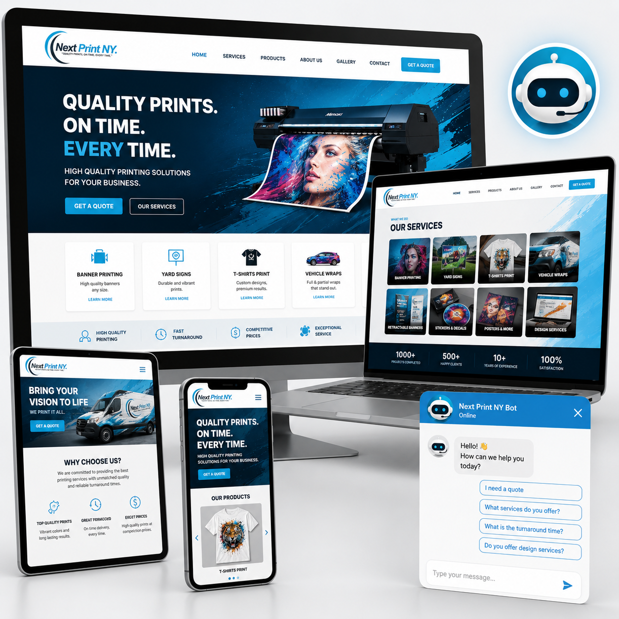 Next Print NY website displayed on desktop and mobile